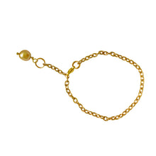 Lade das Bild in den Galerie-Viewer, Gold freshwater pearl adjustable bracelet or anklet on gold plated chain | by Ifemi Jewels