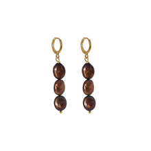 Load image into Gallery viewer, Brown freshwater pearl huggie earrings | by Ifemi Jewels
