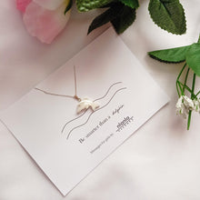 Load image into Gallery viewer, Dolphin necklace on 18 inch Sterling Silver Chain, Be Smarter Than A Dolphin Message, Personalised Gift, Affirmation Necklace, Affirmation Gift, Unique Gift Idea | by nlanlaVictory
